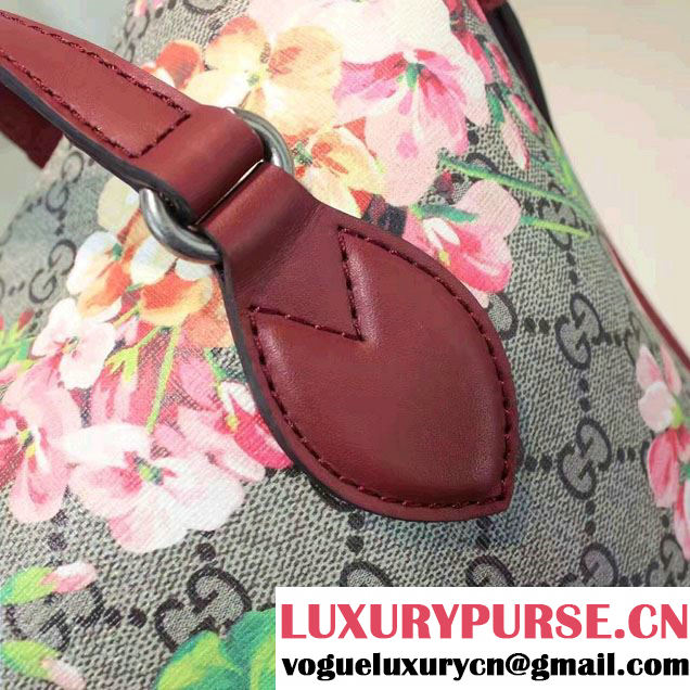 Gucci GG Supreme Small Top Handle Tote Bag 429147 Blooms Red