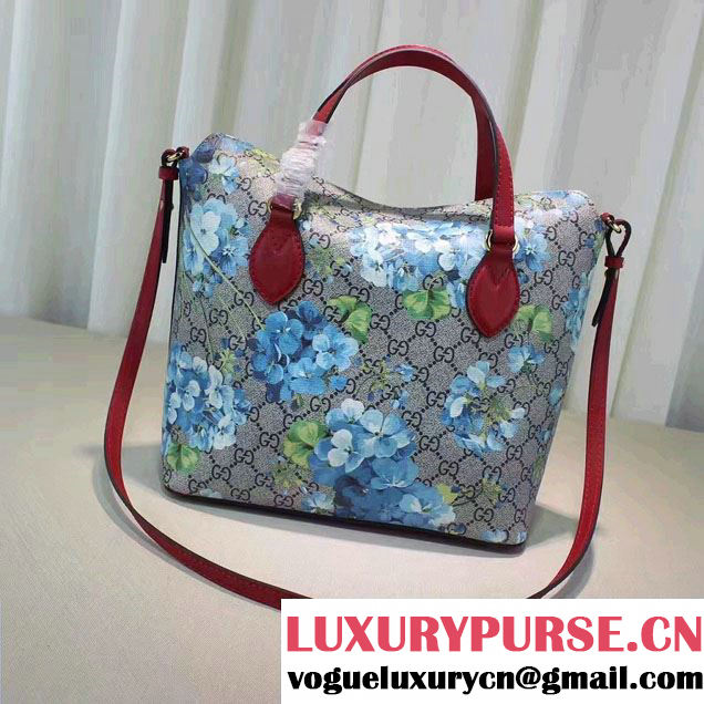 Gucci GG Supreme Small Top Handle Tote Bag 429147 Blooms Blue