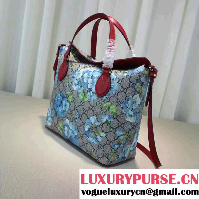 Gucci GG Supreme Small Top Handle Tote Bag 429147 Blooms Blue