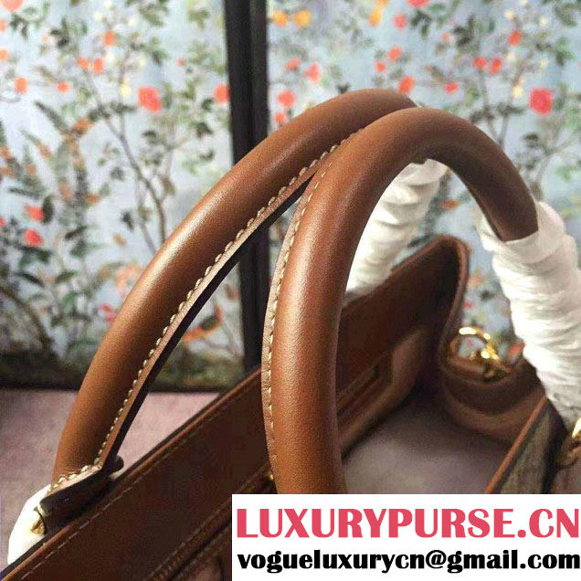 Gucci GG Supreme Top Handle Large Bag 453704 Embroidered Bee Flower 2017