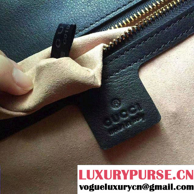 Gucci Fox Broche Top Handle Medium Bag 466432/450631 Black 2017