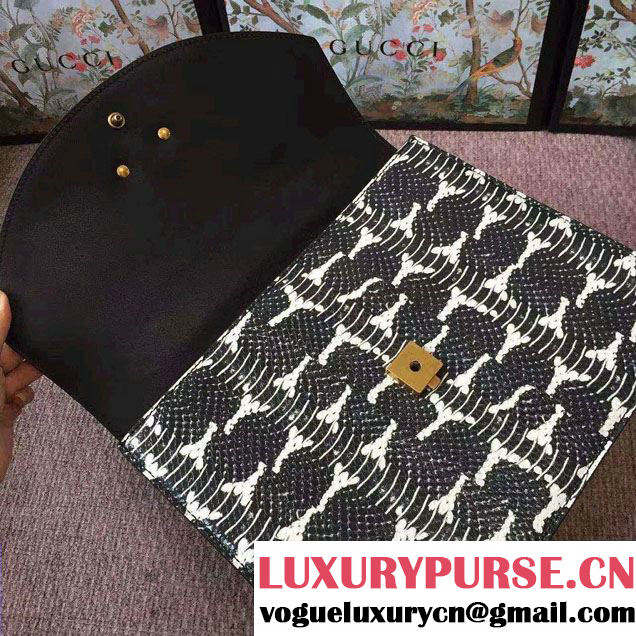 Gucci Fox Broche Top Handle Medium Bag 466432/450631 Black 2017