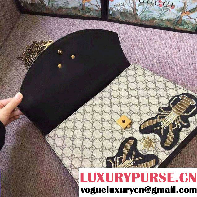 Gucci Fox Broche Top Handle Medium Bag 466432/450631 Lobsters Embroidery 2017