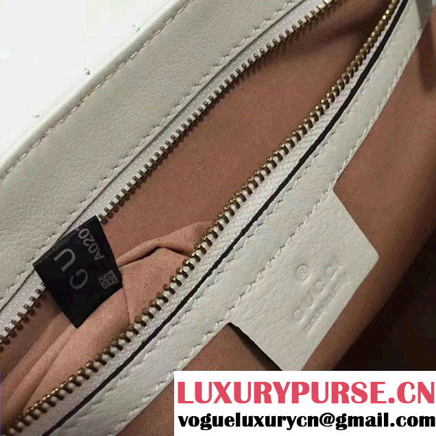 Gucci Leopard Print Calf Hair Top Handle Bag 466413/461912 White 2017