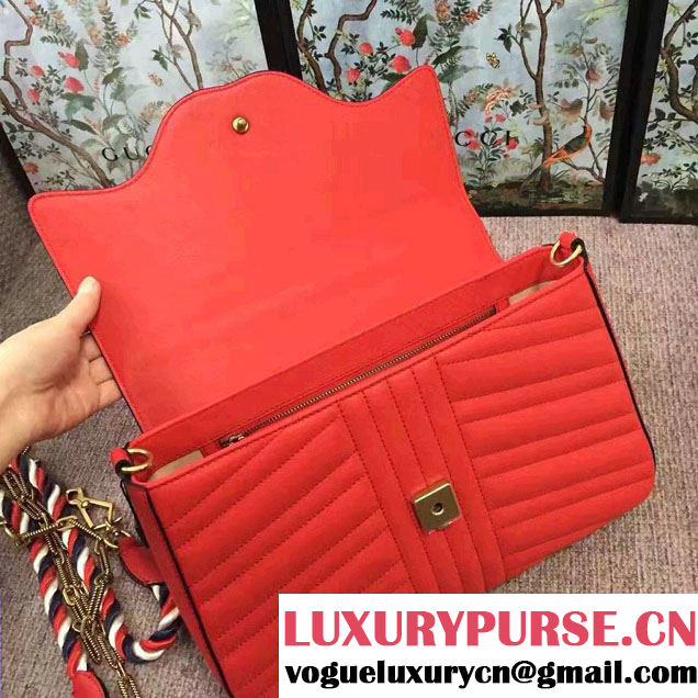 Gucci Leopard Print Calf Hair Top Handle Bag 466413/461912 Red 2017