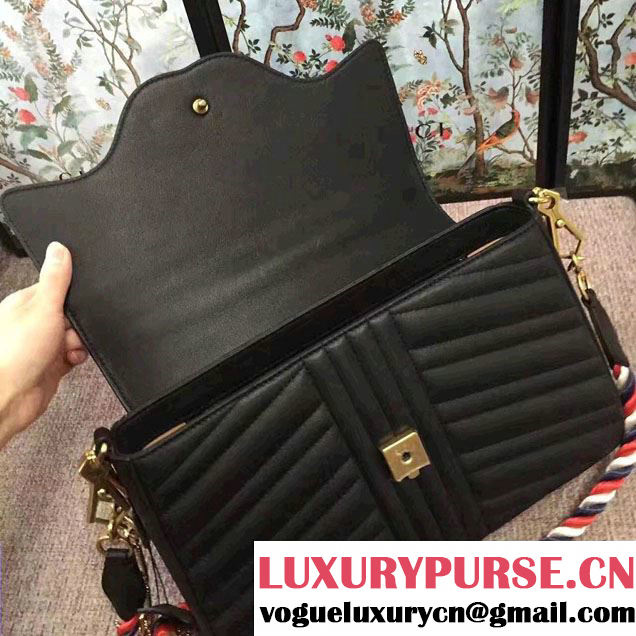 Gucci Leopard Print Calf Hair Top Handle Bag 466413/461912 Black 2017