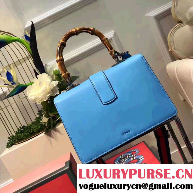 Gucci Dionysus Leather Top Handle Medium Bag 448075 Embroidered Dragonfly And Roses Light Blue 2017
