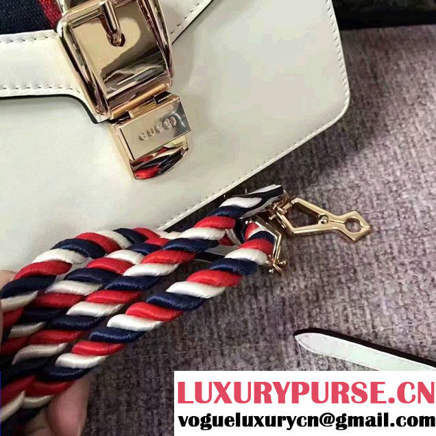 Gucci Sylvie Leather Top Handle Shoulder Mini Bag 470270 White 2017