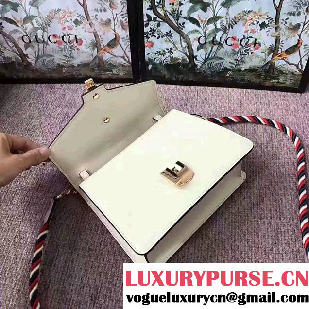 Gucci Sylvie Leather Top Handle Shoulder Mini Bag 470270 White 2017