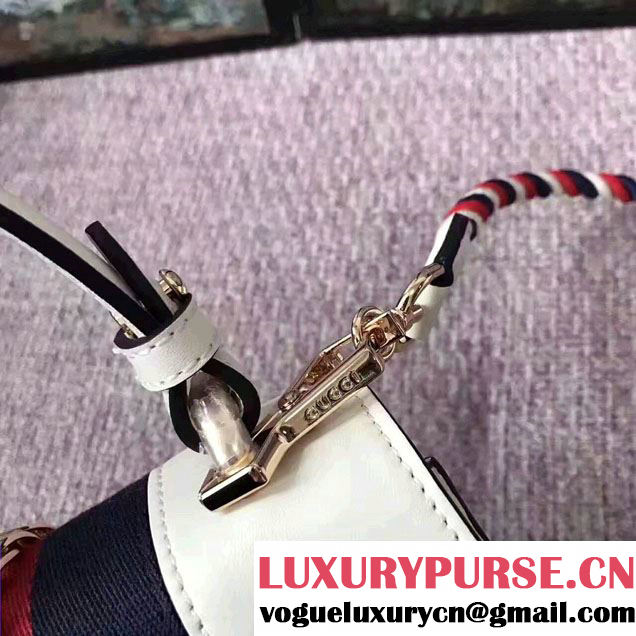 Gucci Sylvie Leather Top Handle Shoulder Mini Bag 470270 White 2017
