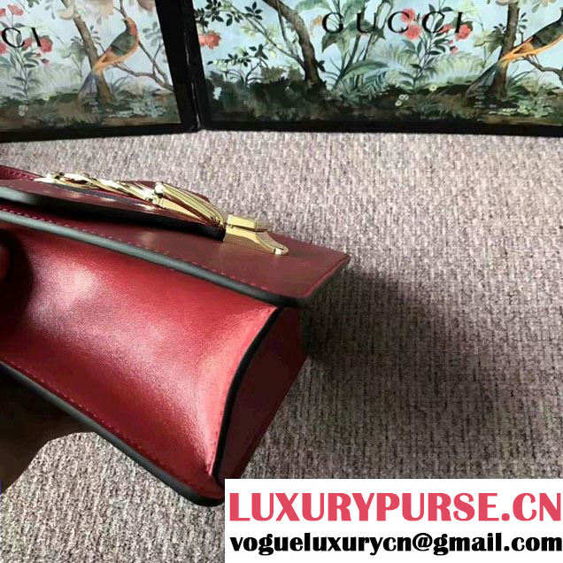 Gucci Sylvie Leather Top Handle Shoulder Mini Bag 470270 Red 2017