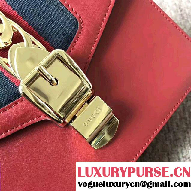 Gucci Sylvie Leather Top Handle Shoulder Mini Bag 470270 Red 2017