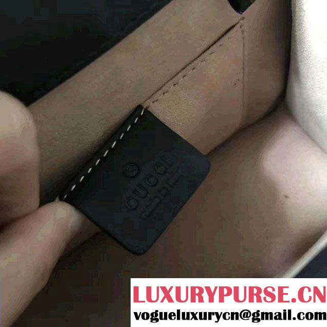 Gucci Sylvie Leather Top Handle Shoulder Mini Bag 470270 Black 2017