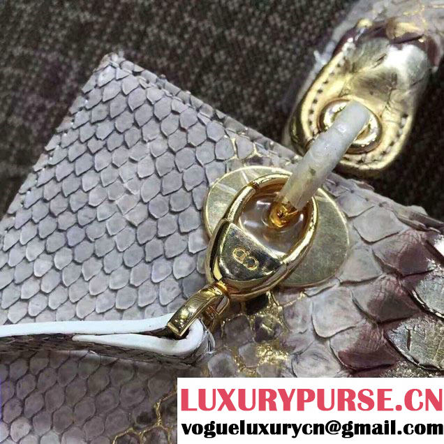 Lady Dior Medium Python Tote Bag