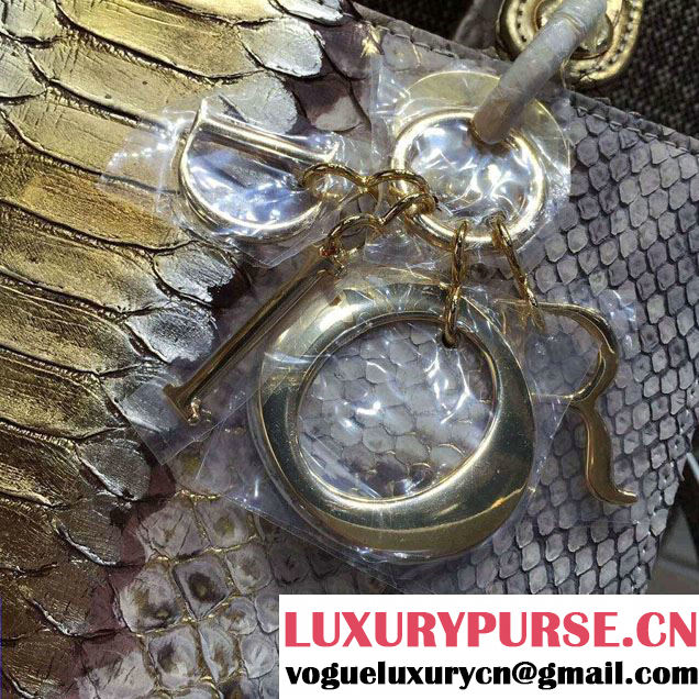 Lady Dior Medium Python Tote Bag