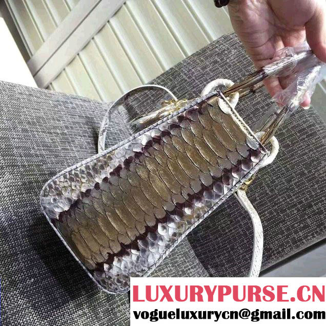 Lady Dior Medium Python Tote Bag