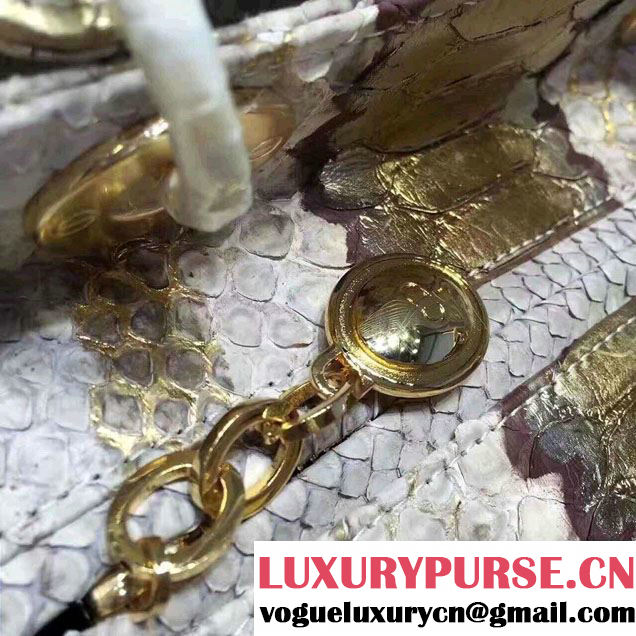 Lady Dior Medium Python Tote Bag