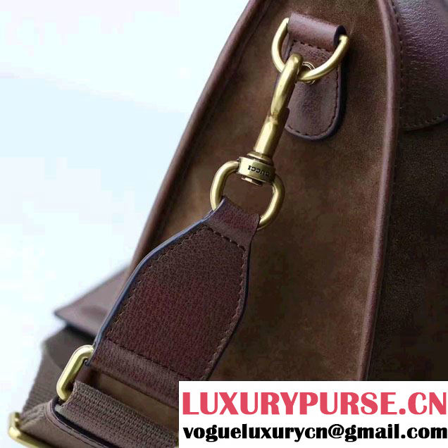 Gucci Suede Duffle Bag Wih Web 459311 Coffee 2017