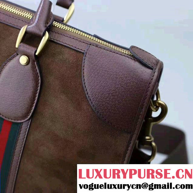 Gucci Suede Duffle Bag Wih Web 459311 Coffee 2017