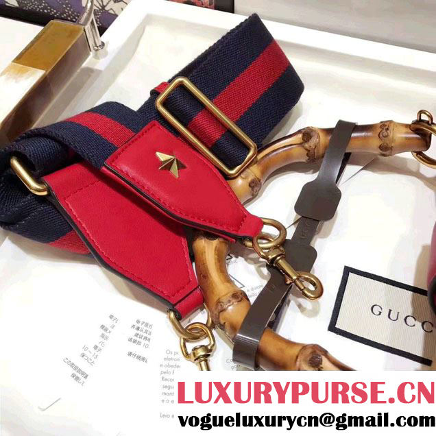 Gucci Dionysus Leather Top Handle Medium Bag 448075 Red/White/Blue 2017