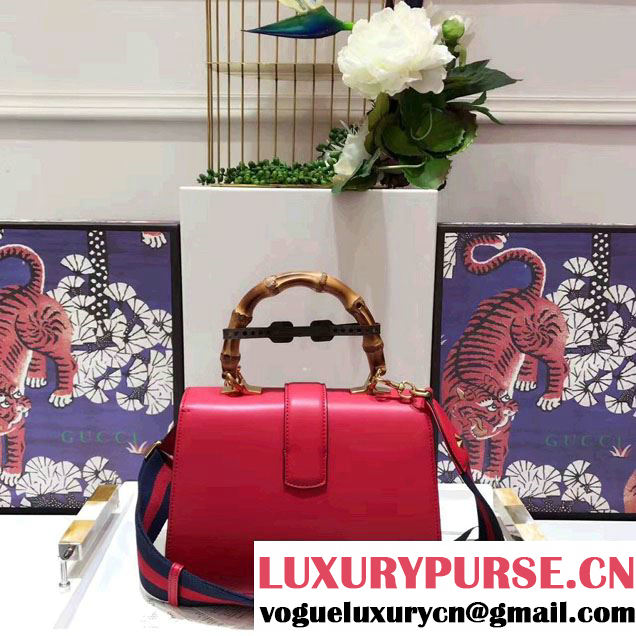 Gucci Dionysus Leather Top Handle Medium Bag 448075 Red/White/Blue 2017