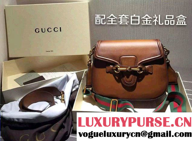 Gucci Lady Web Hand-stained Leather Shoulder Bag 380573 Brown 2015