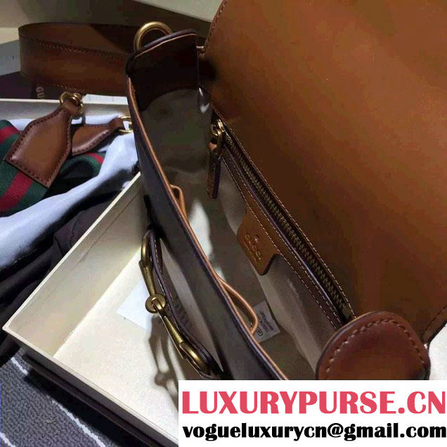 Gucci Lady Web Hand-stained Leather Shoulder Bag 380573 Brown 2015