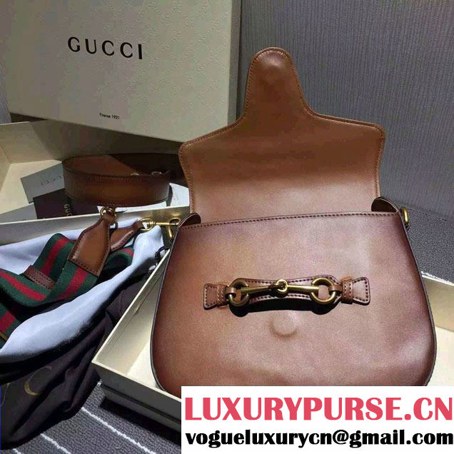 Gucci Lady Web Hand-stained Leather Shoulder Bag 380573 Brown 2015