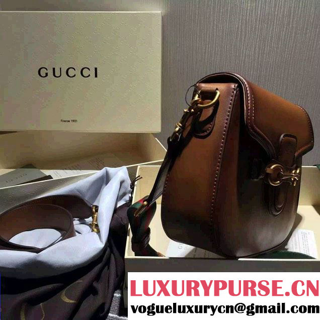 Gucci Lady Web Hand-stained Leather Shoulder Bag 380573 Brown 2015