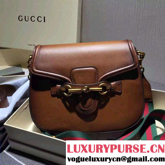 Gucci Lady Web Hand-stained Leather Shoulder Bag 380573 Brown 2015