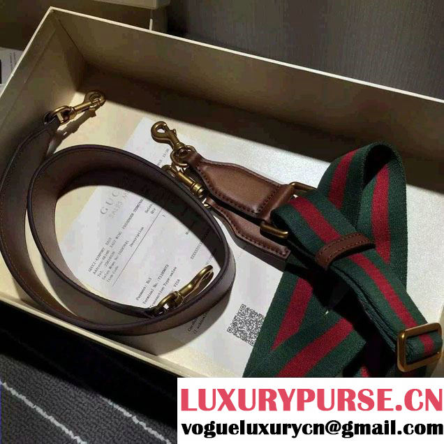 Gucci Lady Web Hand-stained Leather Shoulder Bag 380573 Brown 2015