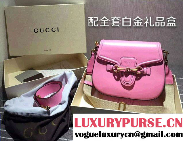 Gucci Lady Web Hand-stained Leather Shoulder Bag 380573 Pink 2015