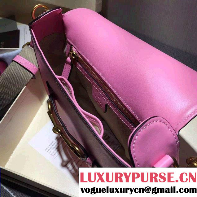 Gucci Lady Web Hand-stained Leather Shoulder Bag 380573 Pink 2015