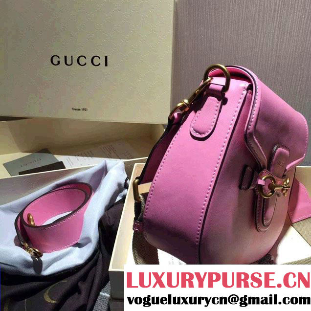 Gucci Lady Web Hand-stained Leather Shoulder Bag 380573 Pink 2015