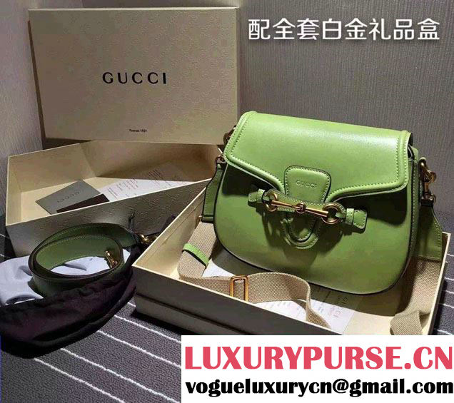 Gucci Lady Web Hand-stained Leather Shoulder Bag 380573 Light Green 2015