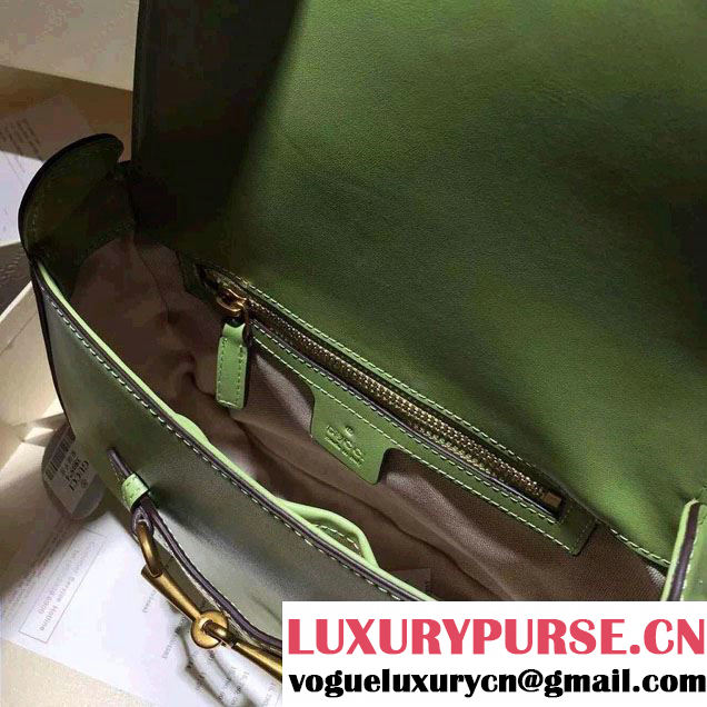 Gucci Lady Web Hand-stained Leather Shoulder Bag 380573 Light Green 2015