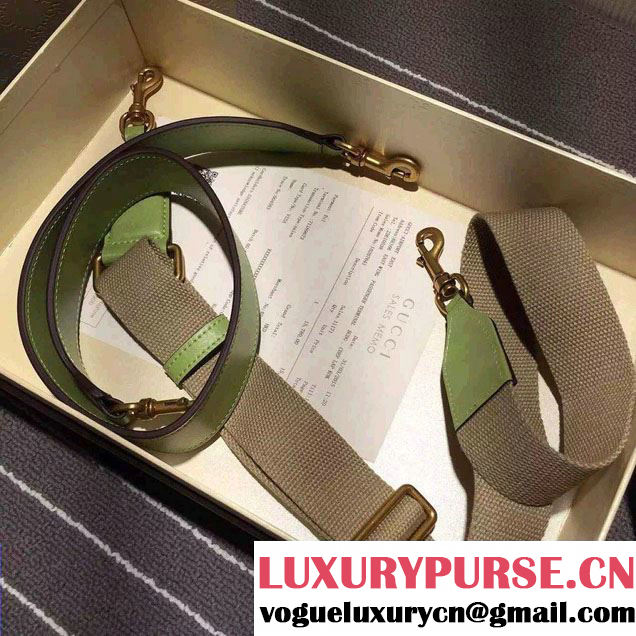 Gucci Lady Web Hand-stained Leather Shoulder Bag 380573 Light Green 2015