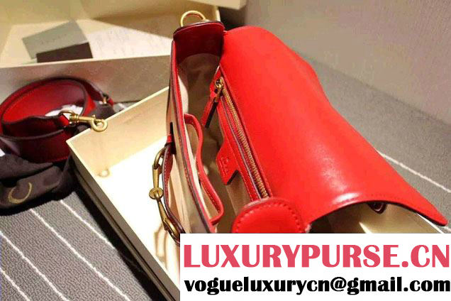 Gucci Lady Web Hand-stained Leather Shoulder Bag 380573 Red 2015