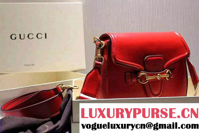 Gucci Lady Web Hand-stained Leather Shoulder Bag 380573 Red 2015