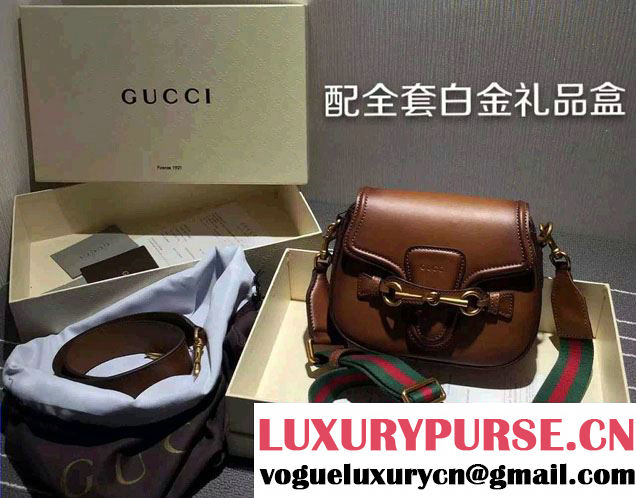 Gucci Lady Web Hand-stained Leather Shoulder Small Bag 380573 Brown 2015