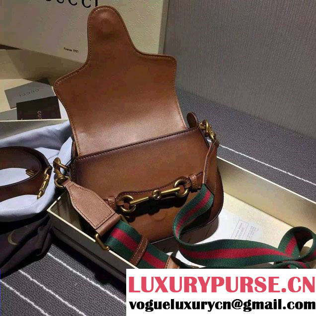 Gucci Lady Web Hand-stained Leather Shoulder Small Bag 380573 Brown 2015