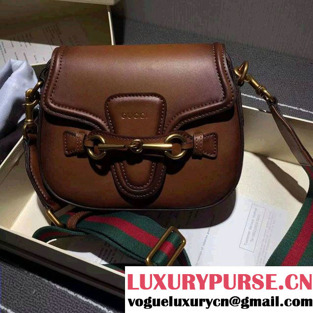 Gucci Lady Web Hand-stained Leather Shoulder Small Bag 380573 Brown 2015