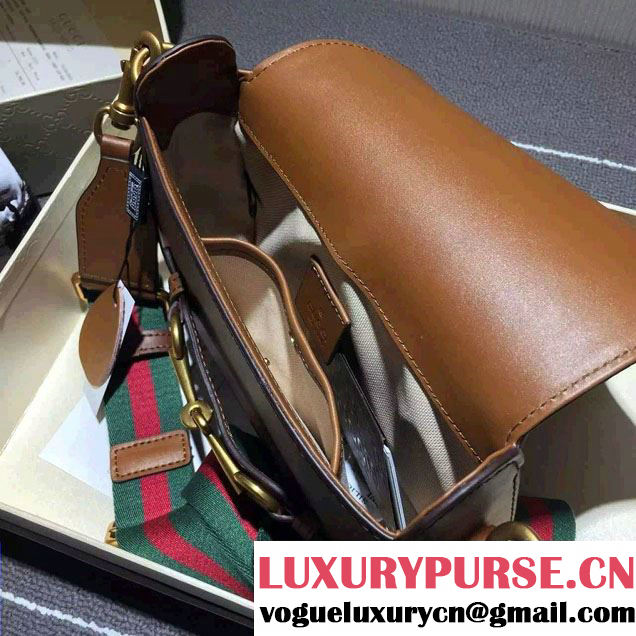 Gucci Lady Web Hand-stained Leather Shoulder Small Bag 380573 Brown 2015