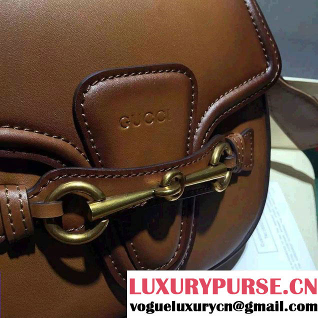 Gucci Lady Web Hand-stained Leather Shoulder Small Bag 380573 Brown 2015