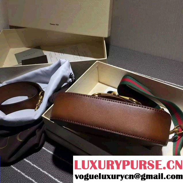 Gucci Lady Web Hand-stained Leather Shoulder Small Bag 380573 Brown 2015