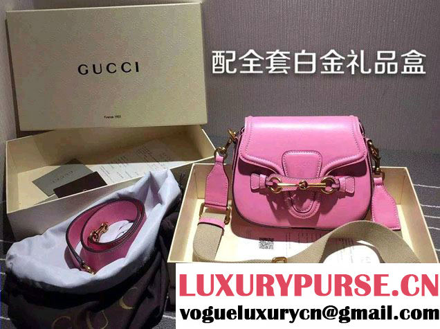 Gucci Lady Web Hand-stained Leather Shoulder Small Bag 380573 Pink 2015