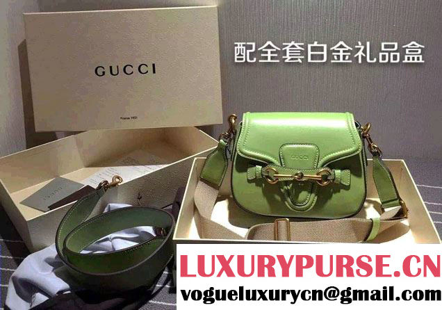 Gucci Lady Web Hand-stained Leather Shoulder Small Bag 380573 Light Green 2015