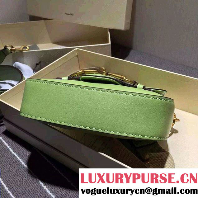 Gucci Lady Web Hand-stained Leather Shoulder Small Bag 380573 Light Green 2015
