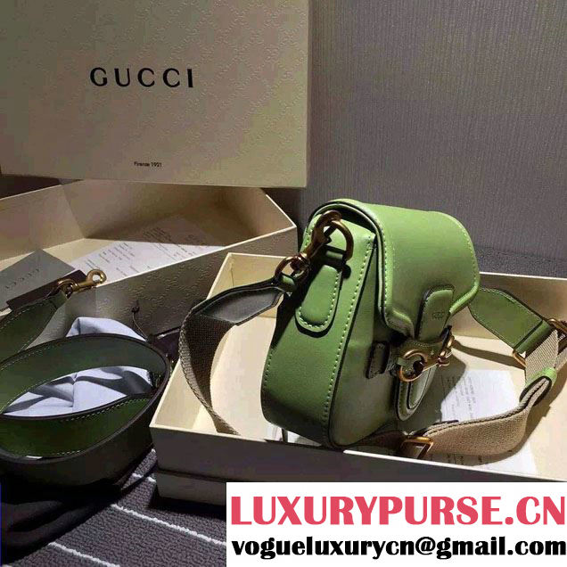 Gucci Lady Web Hand-stained Leather Shoulder Small Bag 380573 Light Green 2015