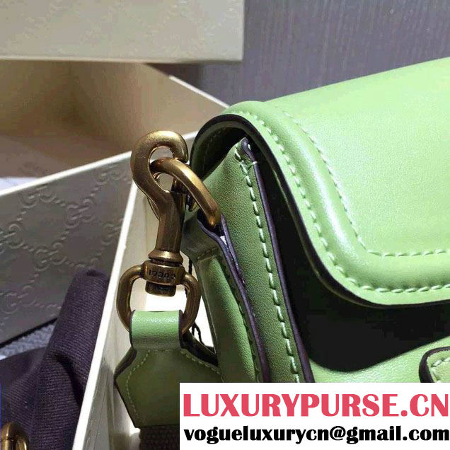 Gucci Lady Web Hand-stained Leather Shoulder Small Bag 380573 Light Green 2015